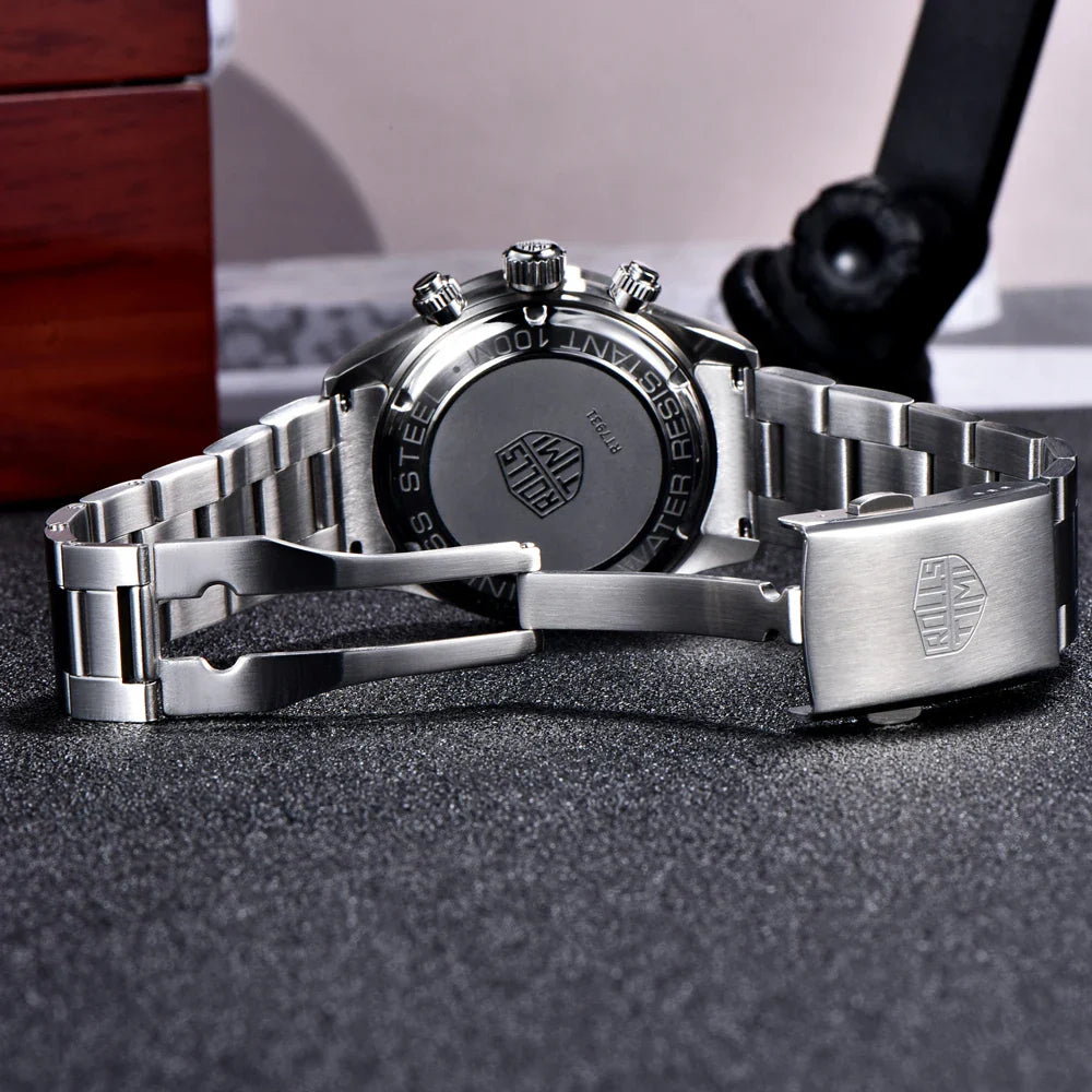 RollsTimi Men's Watch 2024 – Luxury Japan VK63 Quartz Chronograph, Sapphire Glass, Stainless Steel Wristwatch