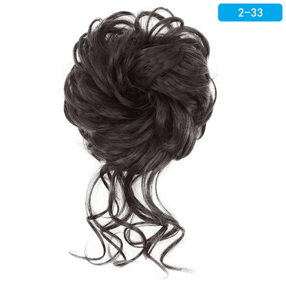 AZQUEEN Messy Bun Hair Extension – Synthetic Curly Wave Chignon Scrunchie, Elastic Band Updo Hairpiece for Women