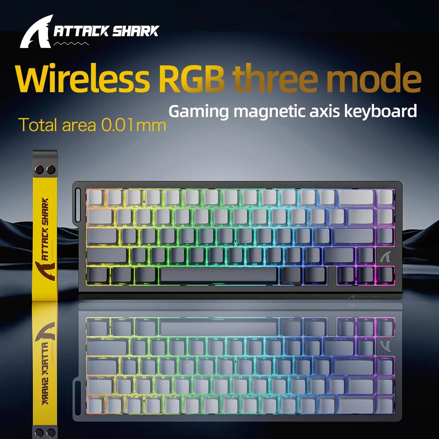 X68HE Attack Shark Magnetic Mechanical Gaming Keyboard – Wired Pro Gaming with 0.01mm Rapid Trigger, 8000Hz, SOCD/Rs 0.125ms