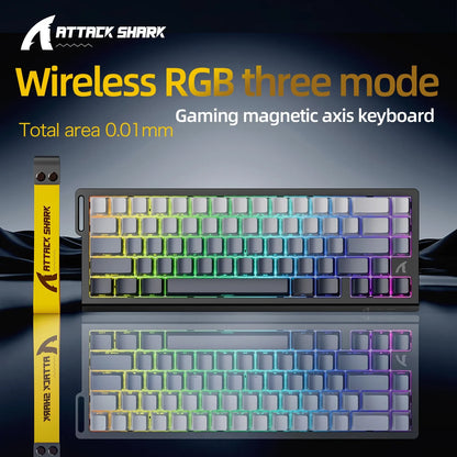 X68HE Attack Shark Magnetic Mechanical Gaming Keyboard – Wired Pro Gaming with 0.01mm Rapid Trigger, 8000Hz, SOCD/Rs 0.125ms