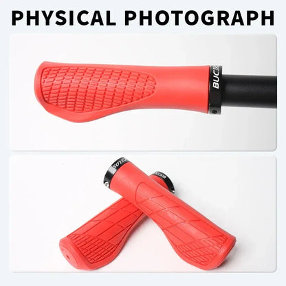 BUCKLOS Ergonomic MTB Handlebar Grips — Comfortable Soft Rubber Lock-On Bicycle Grips for Mountain Bikes