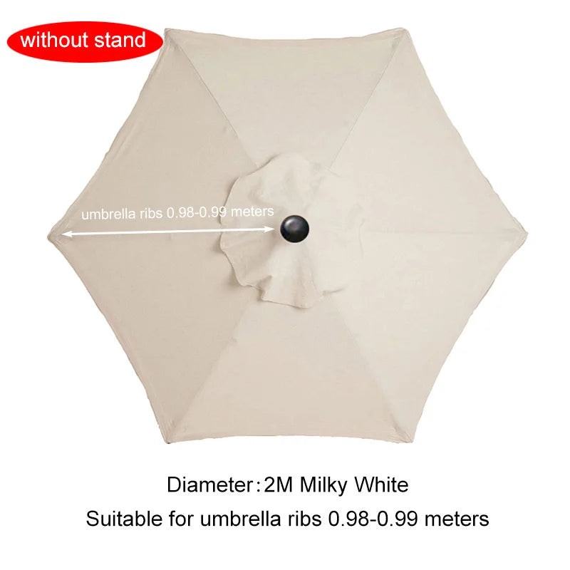Umbrella Replacement Canopy 6/8 Ribs – Waterproof Patio Parasol Cover for 7.5/9/10ft Outdoor Beach & Garden (No Stand)