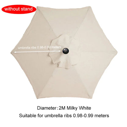 Umbrella Replacement Canopy 6/8 Ribs – Waterproof Patio Parasol Cover for 7.5/9/10ft Outdoor Beach & Garden (No Stand)