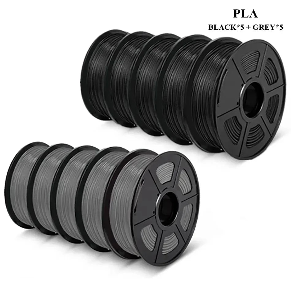 SUNLU 10KG 3D Printer Filament Set – 1.75mm PLA, PETG, PLA+ & Clear, 10 Rolls x 1KG Neatly Wound for 3D Printers & 3D Pens