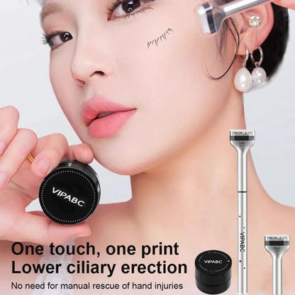 Dezone Lower Eyelashes Stamp Pen - Black/Brown Waterproof, Sweatproof 3 in 1 Korean Makeup for Natural-Looking Eyelashes