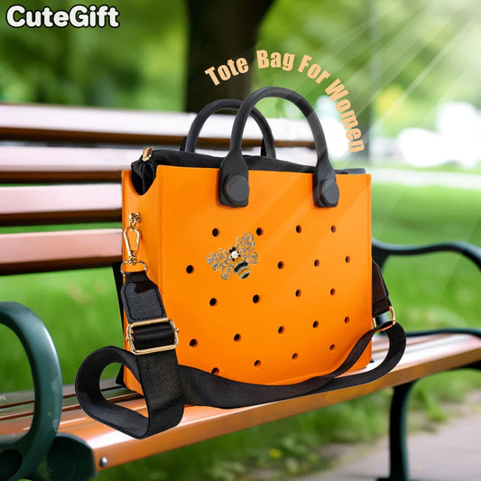 EVA Large Leather Shoulder Bag – Waterproof Casual Tote for Women, Beach Bag & Fashion Storage Handbag