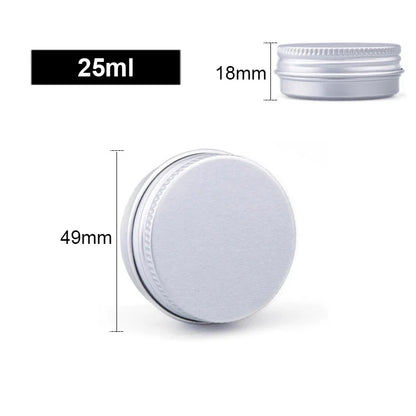 1/5/10pcs Empty Silver Aluminum Tins – 5-250ml Screw Top Round Containers for Candles, Spices & Storage