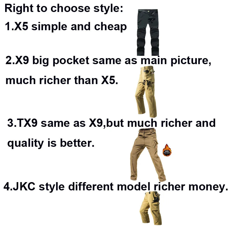 Men’s Fleece Softshell Cargo Pants M–5XL – Winter Outdoor Hiking, Fishing, Climbing & Camping Tactical Trousers