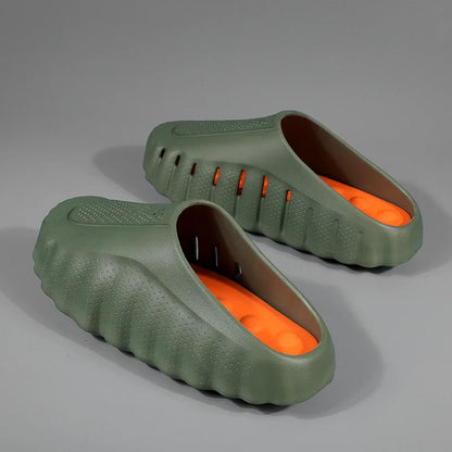 Men’s Summer Slide Sandals - Lightweight Thick Sole Non-Slip Beach & Bathroom Slippers