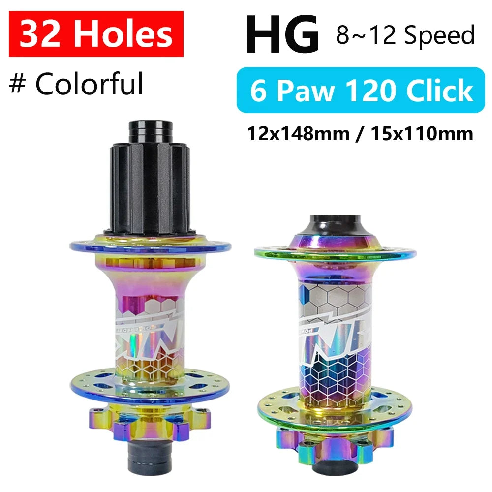 BOOST MTB Bicycle Hub - 148x12mm Aluminium Bike Hub 6 Pawls 120 Click HG XD Micro Spline 32H 8-12 Speed