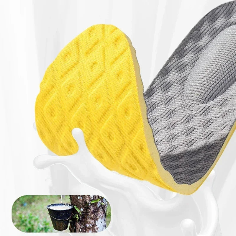 4PCS Soft Latex Memory Foam Insoles – Breathable Orthopedic Shoe Inserts for Men & Women Sports Running Foot Support Cushion Pads