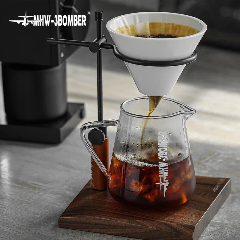 MHW-3BOMBER 500ml Glass Coffee Server — Espresso Dripper & Pour-Over Brewer Pot for Home Kitchen