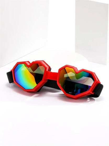 Pair of Love-Shaped Sunglasses – Windproof & UV Protection Ski Goggles
