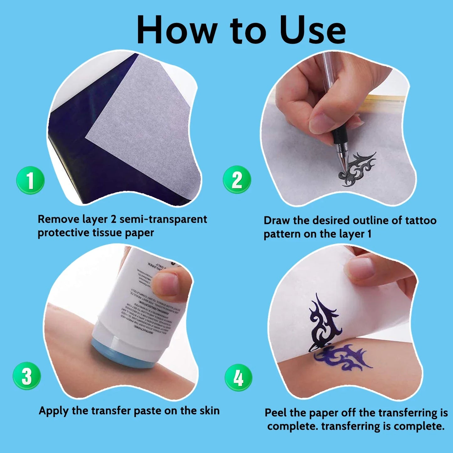 Tattoo Transfer Paper : A4 Size Stencil Copy Thermal Paper for Tattoo Machines