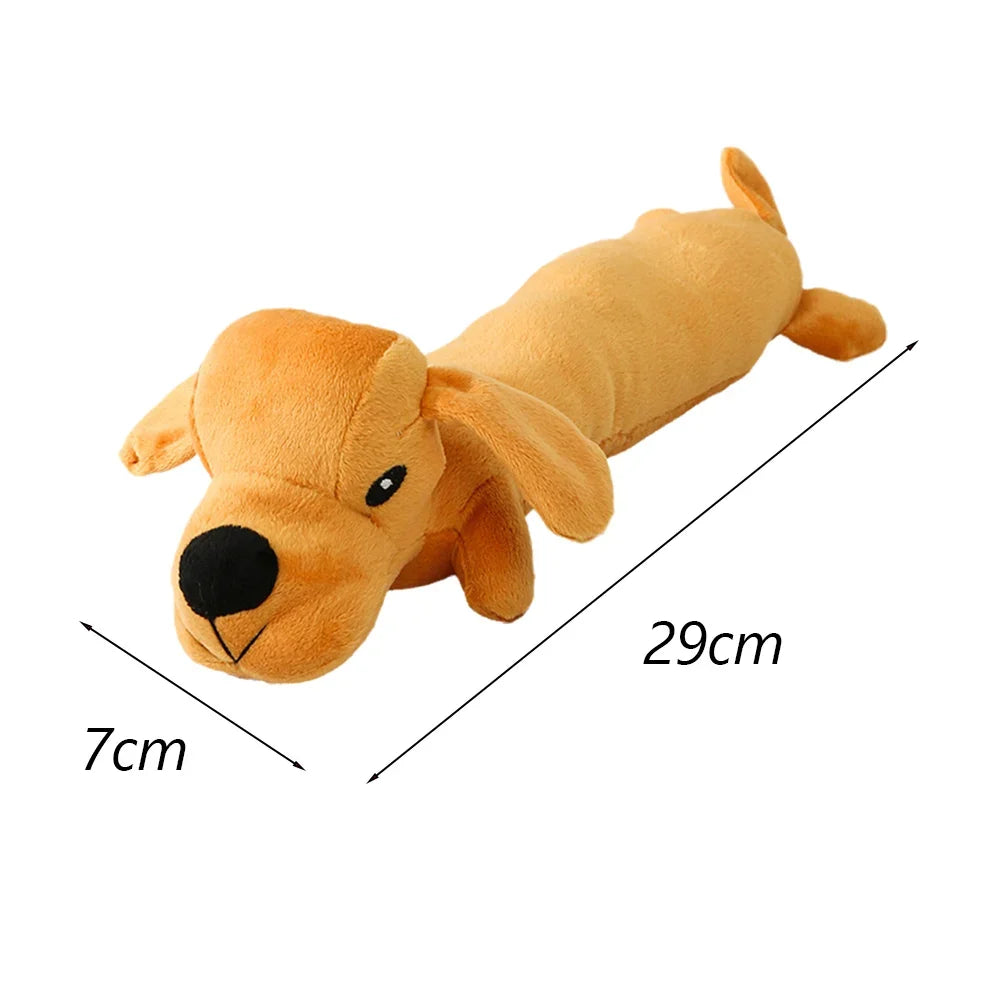 Plush Squeaky Dog Chew Toy - Interactive Teeth Cleaning Toy for Small & Medium Dogs