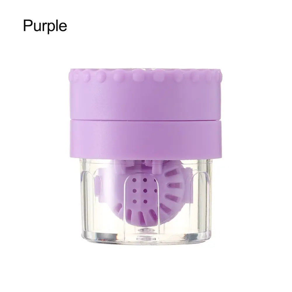 Portable Rotatable Contact Lens Cleaner Case – Manual Cleaning & Storage Container, Plastic Eyewear Accessories Holder for Travel