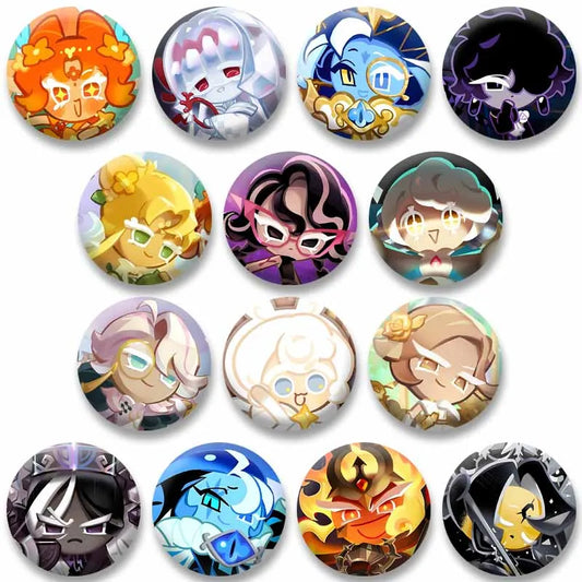 Cookie Run Kingdom Shadow & Milk Button Brooch – Cute Cartoon Enamel Pin for Bags, Clothing & DIY Accessories