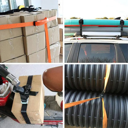 25MM x 2M Zinc Alloy Cargo Straps - Heavy-Duty Pressure Buckle Tensioner for Luggage and Pallet Securing