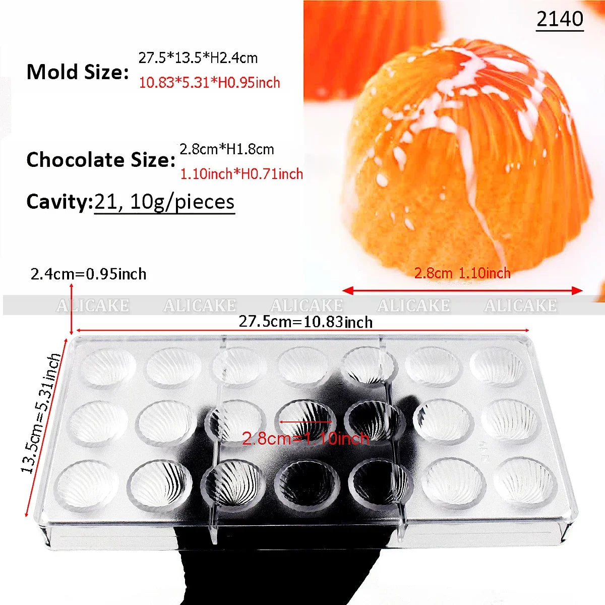 3D Polycarbonate Chocolate Mold - Sphere Diamond Chocolate Bomb & Bonbon Baking Mold for Professional Candy Making