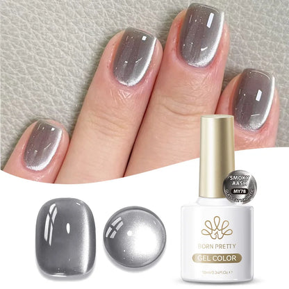 BORN PRETTY Cat Magnetic Gel Nail Polish 117 Colors 10ml Full Coverage Semi-Permanent Soak-Off Nail Varnish for Salon Manicure Glitter Cat Eye Nails