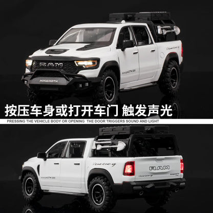 1:32 Dodge RAM 1000 TRX Mammoth Alloy Model Truck — Pull-Back with Sound & Light | Kids’ Collectible Birthday Gift