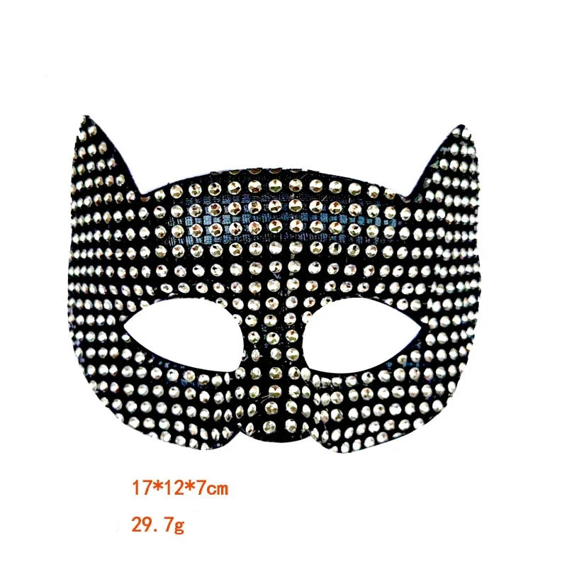 Shiny Cat Ear Mask - Bling Kitten Cosplay Halloween Party Accessory Set
