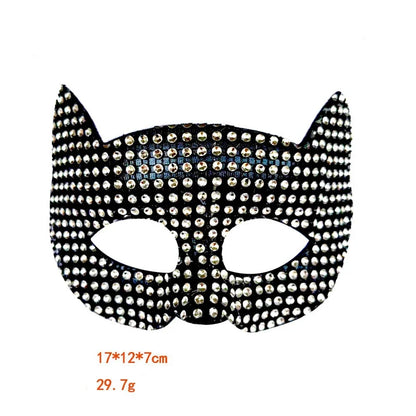 Shiny Cat Ear Mask - Bling Kitten Cosplay Halloween Party Accessory Set