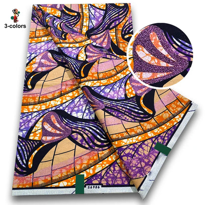 Super Glitter Golden Wax Fabric - Soft Cotton Ankara Batik with Flash Gold Print for Nigerian & African Fashion