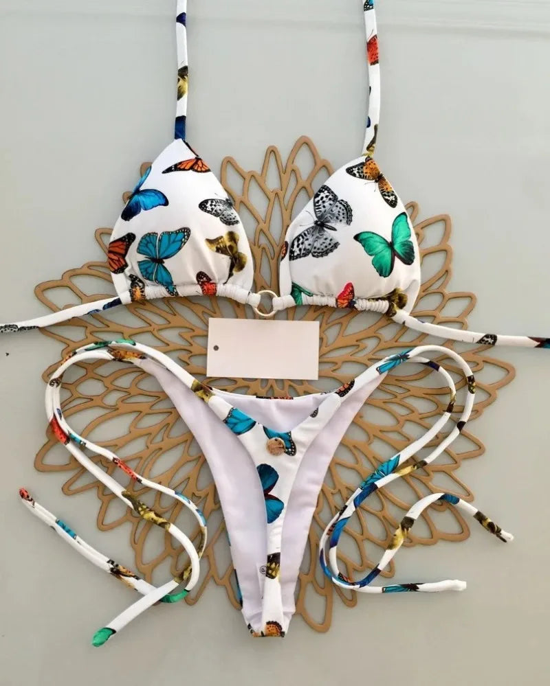 Women’s Leopard Print Bikini Set – Sexy Swimwear for Beach Vacation, Thong Bathing Suit & Summer Beachwear
