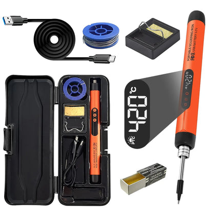 USB Wireless Digital Soldering Iron Kit – Cordless Electric Pen with Adjustable 300–450℃ Temperature