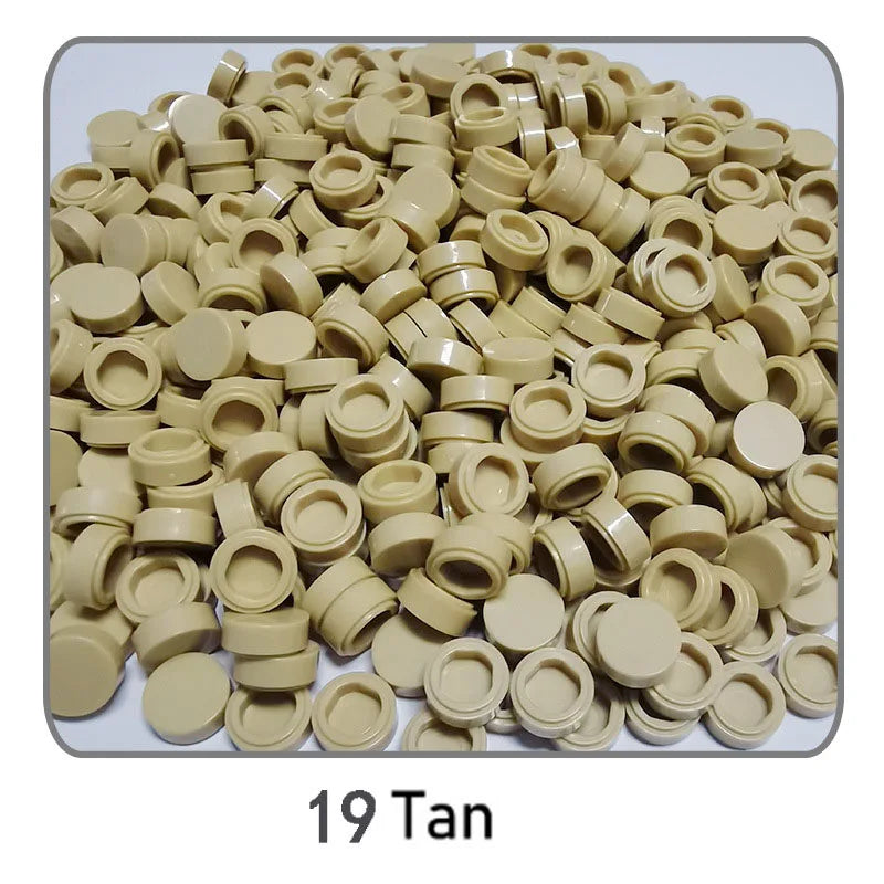 1000Pcs 1x1 Round Building Blocks Set - 52 Color DIY Creative Educational Bricks Compatible with 98138 Toy Kits for Kids
