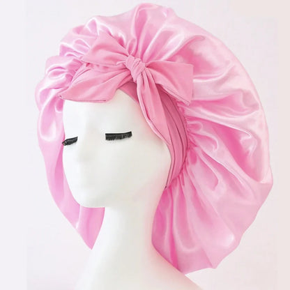 Satin Silk Bonnet – Adjustable Sleeping Hair Bonnet with Tie Band for Women & Men