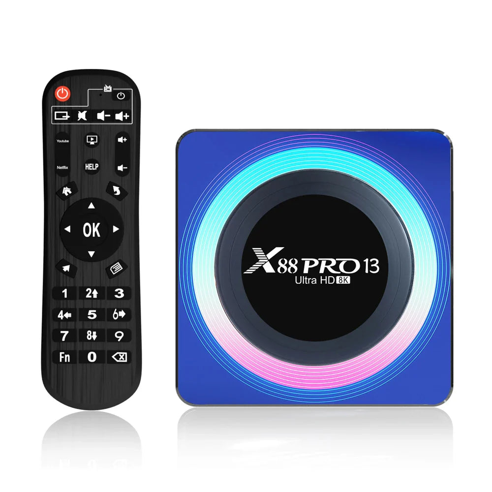 X88 PRO 13 Android 13.0 TV Box - Rockchip RK3528, 4K & 8K Support, 64GB/32GB/16GB Storage, Dual Wifi 2.4G & 5G, BT5.0 Global Media Player