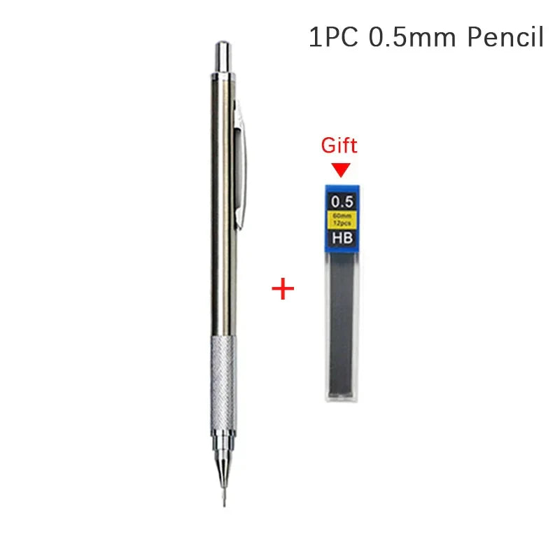 Full Metal Mechanical Pencil Set — 0.3–2.0mm Automatic Pencils for Art, Drawing & School