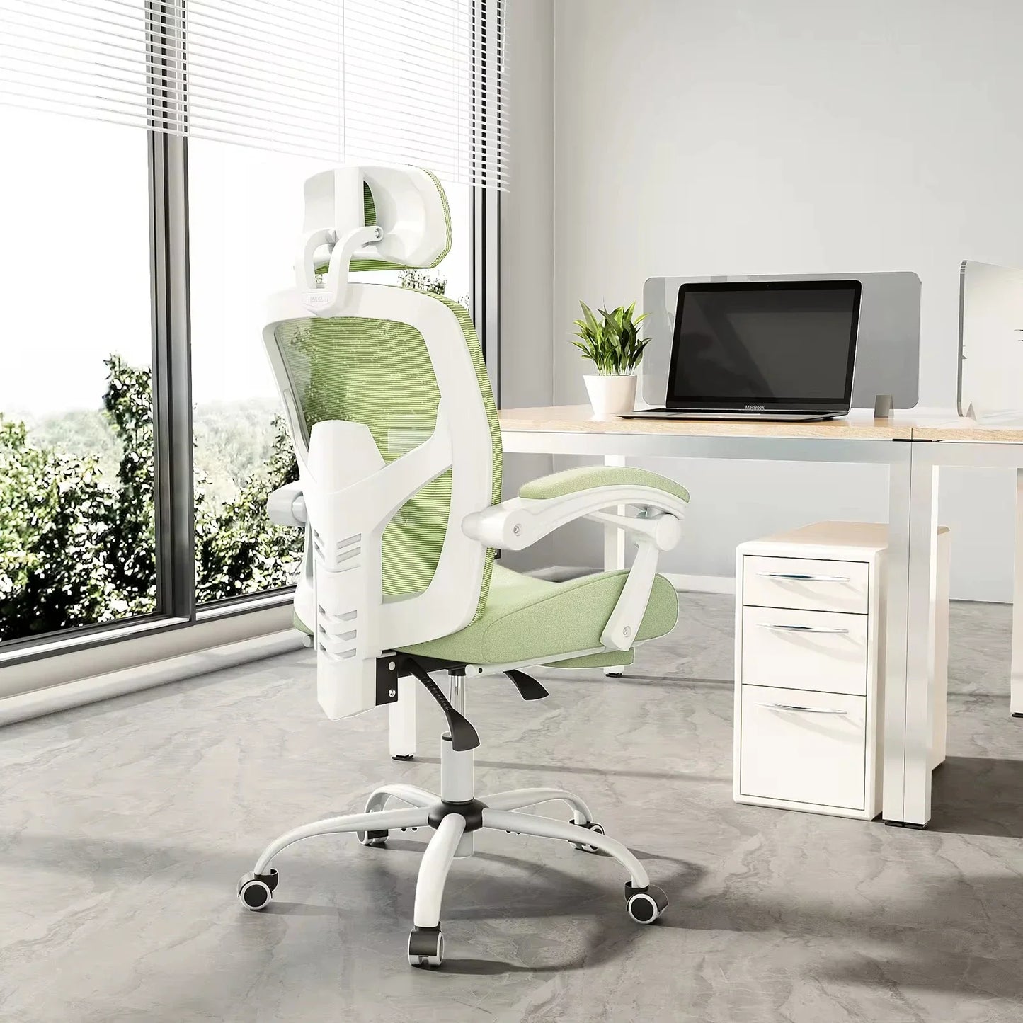 Ergonomic Reclining High Back Mesh Chair - Rocking Gaming & Computer Desk Chair with Lumbar Support Pillow and Swivel Rolling Base