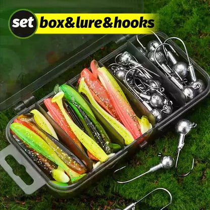 50PCS Metal Jig Fishing Lure Set – Soft & Sinking Swimbaits 3g–14g (5.5–10cm) Jigging Head Hooks in Tackle Box for Bass Fishing