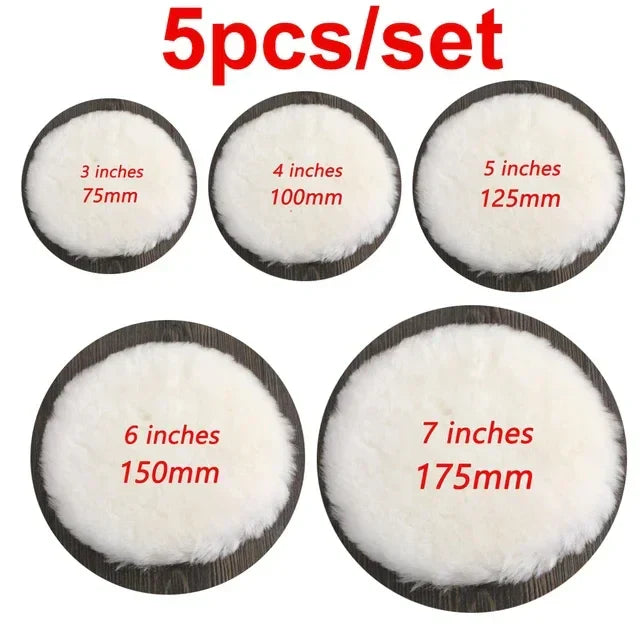 3/4/5/6/7-Inch Car Polishing Kit — Waxing Sponge, Wool, and Auto Paint Care Pads for Car Polisher