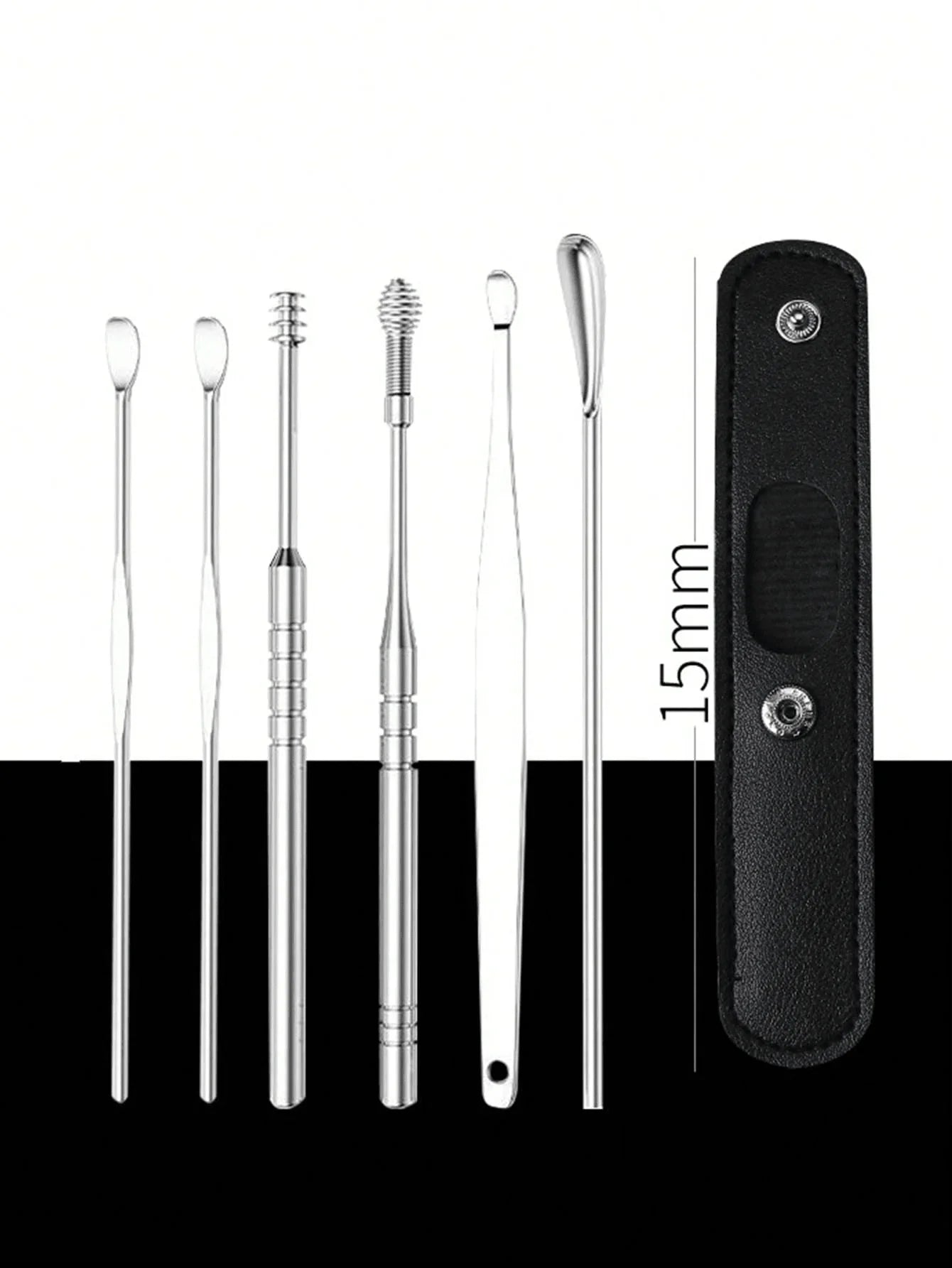 Stainless Steel Ear Cleaning Tool Kit – Ear Pick & Earwax Remover with Storage Bag