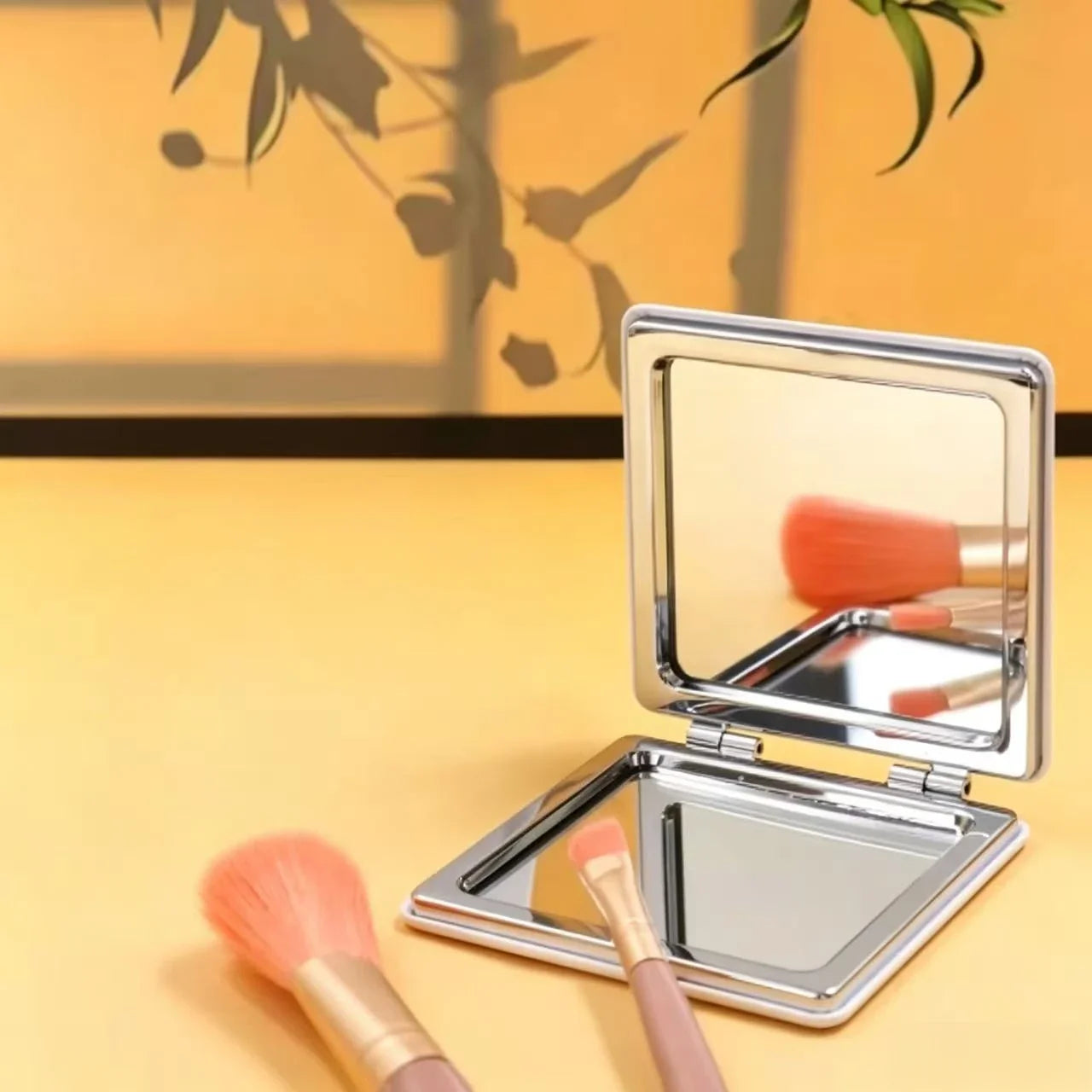 Stainless Steel Folding Pocket Mirror - Small Exquisite Makeup Mirror, Anniversary, Valentine’s Day & Mom Gift