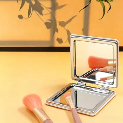 Stainless Steel Folding Pocket Mirror - Small Exquisite Makeup Mirror, Anniversary, Valentine’s Day & Mom Gift