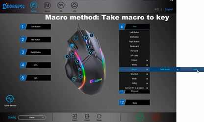 12800DPI RGB Gaming Mouse – Free Weight Macro with 12 Programmable Keys, 6-Level RGB Light for PC, Mac, PUBG, Laptop