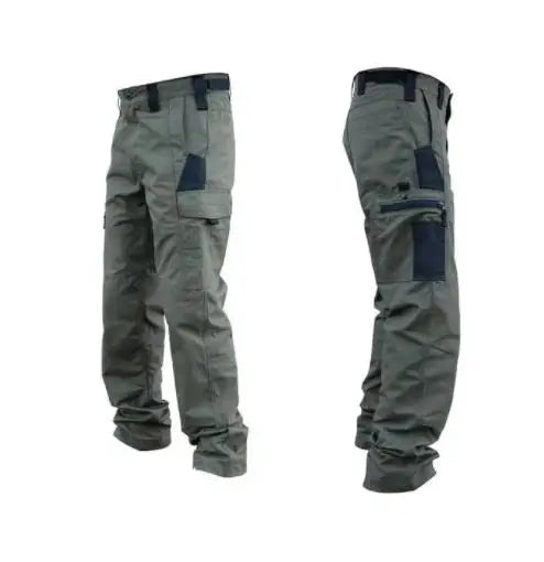 Men's Wear-Resistant Work Pants – Multi-Pocket Straight Cargo Trousers for Outdoor, Tactical, and Casual Wear