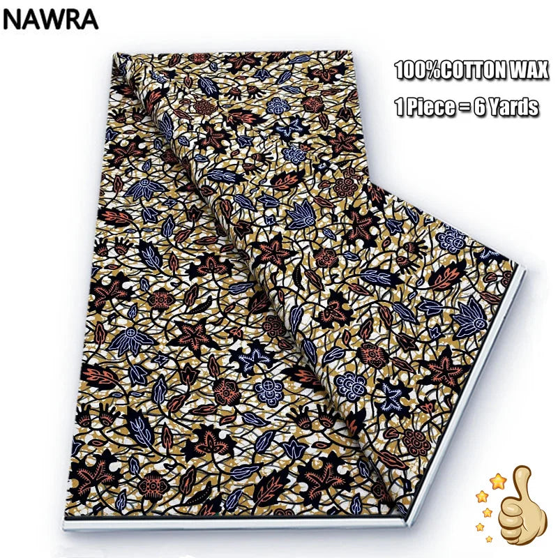 Original 100% Cotton African Wax Print Fabric - Soft Ankara Batik DIY Pagne