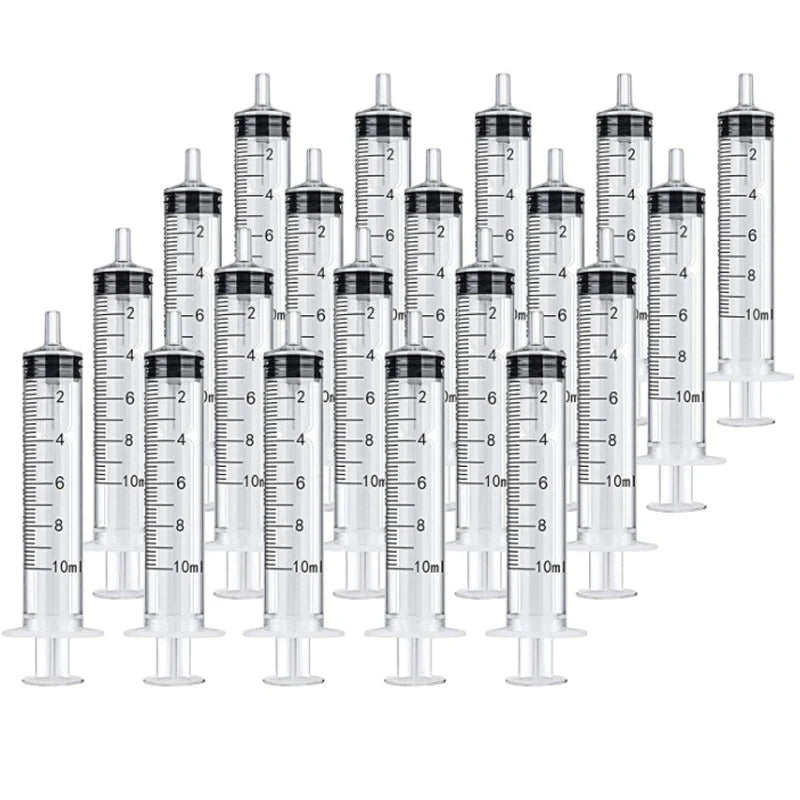 2-20pcs Plastic Reusable Syringes 1ml-10ml – Measuring Tool for Hydroponics & Kitchen Use