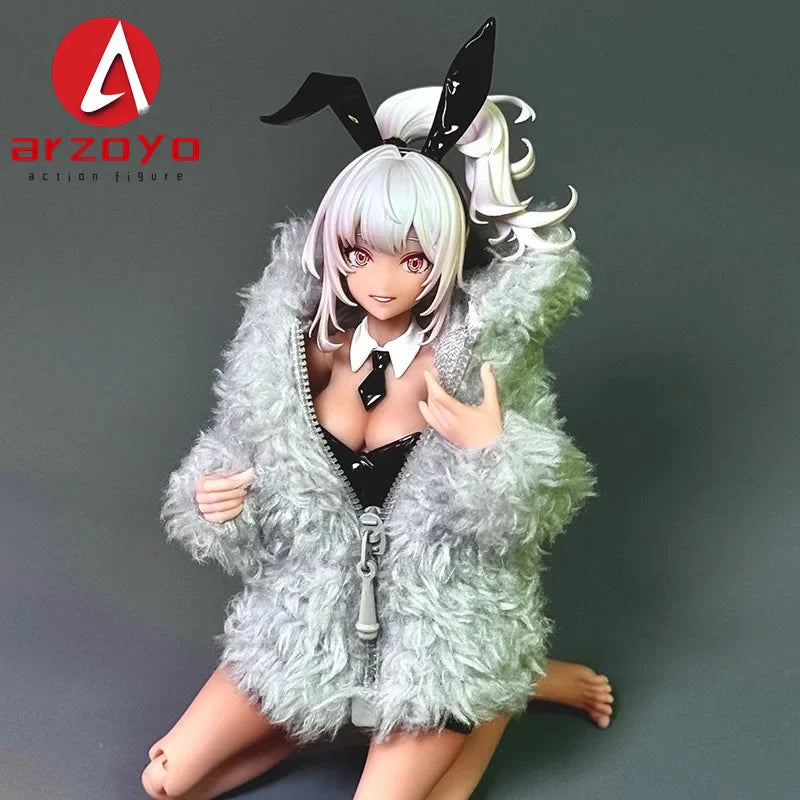 MW121 1/12 Scale Rabbit Girl Plush Coat – Cute Solid Coat for 6" Ob11, Azone, Figma & Romankey Action Figures