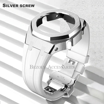 GEN4 Casioak GA2100 Mod Kit – Stainless Steel Case, Bezel, and Rubber Strap Replacement for G-SHOCK GA2100/GA2110