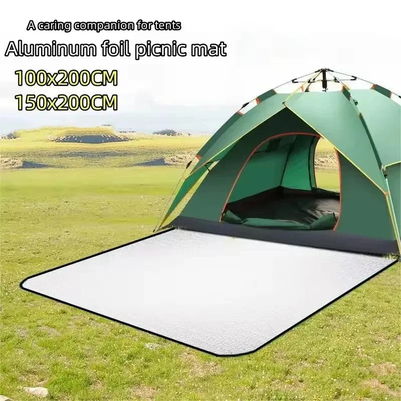 Double-Sided Aluminum Film Camping Mat - Waterproof Moisture-Proof Portable Picnic, Beach & Outdoor Tent Sleeping Pad