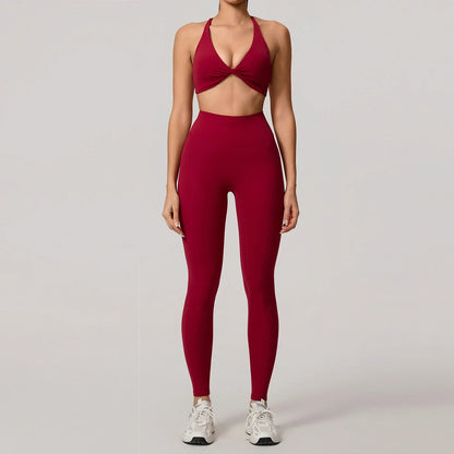 2Pcs Women's Yoga Sports Set - Quick Dry Long Sleeve Workout Tracksuit for Gym & Running