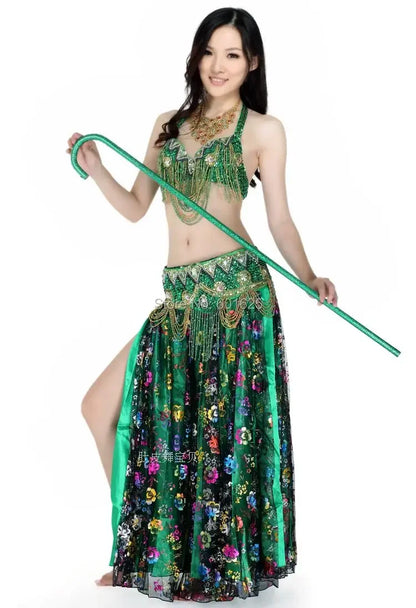 Sexy Belly Dance Costume Set for Women – 2-Piece Bra & Belt Outfit for Sizes 34D/DD,36D/DD,38/D/DDD,40B/C/D,42D/DD