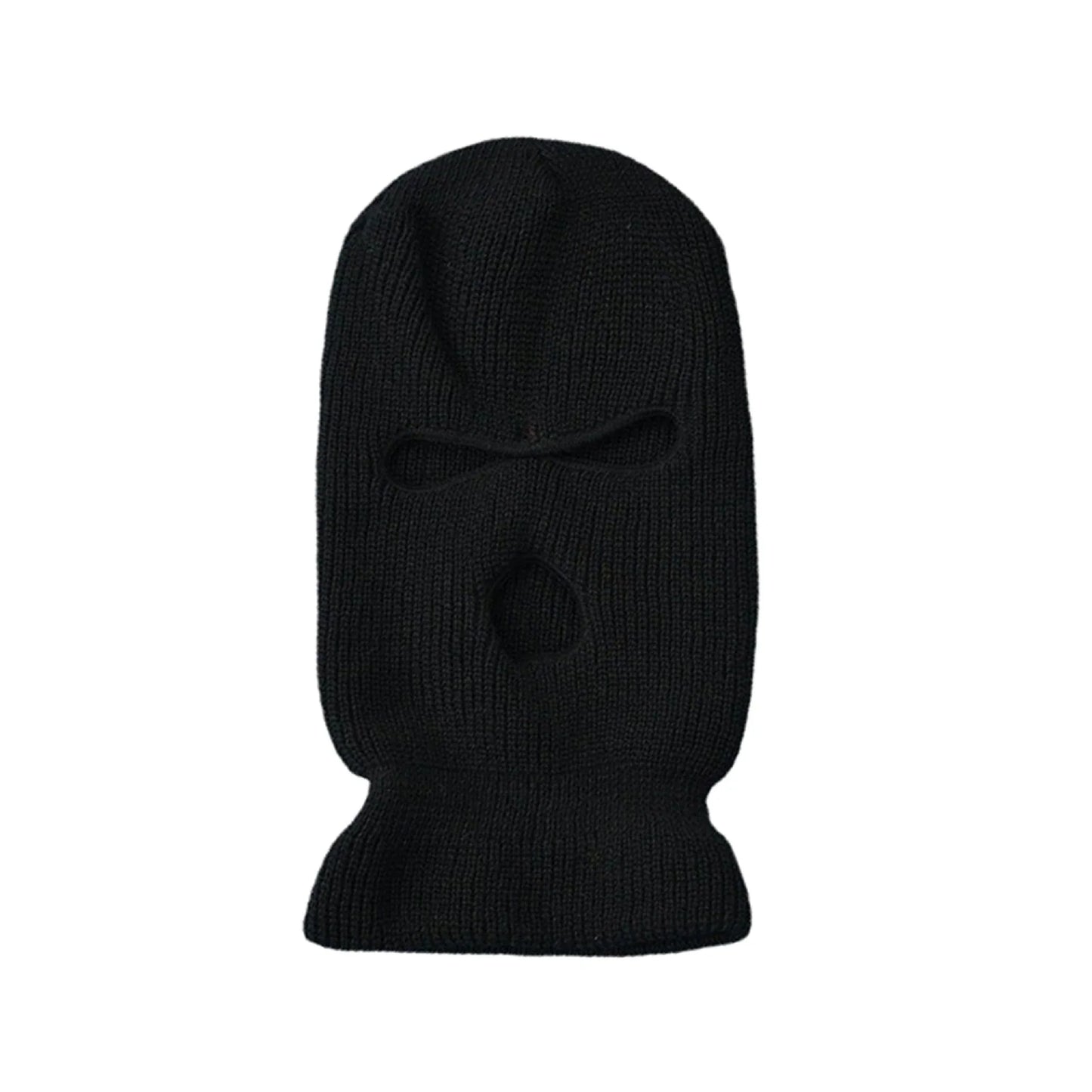 Motorcycle Windproof Full Face Knit Hat - Custom Ski Mask for Men, Warm Wool Balaclava with 3 Holes, Embroidered Winter Ski Mask